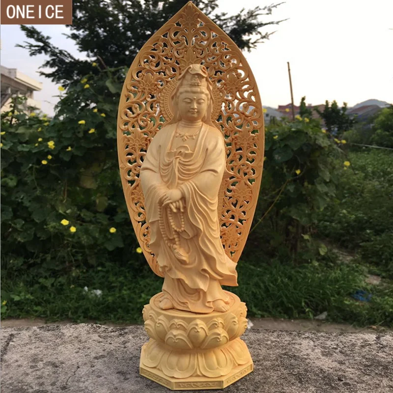 

2019 creative solid wood Buddha statue sculpture Hand-carved furniture home decoration accessories statue Buddha statue loft dec