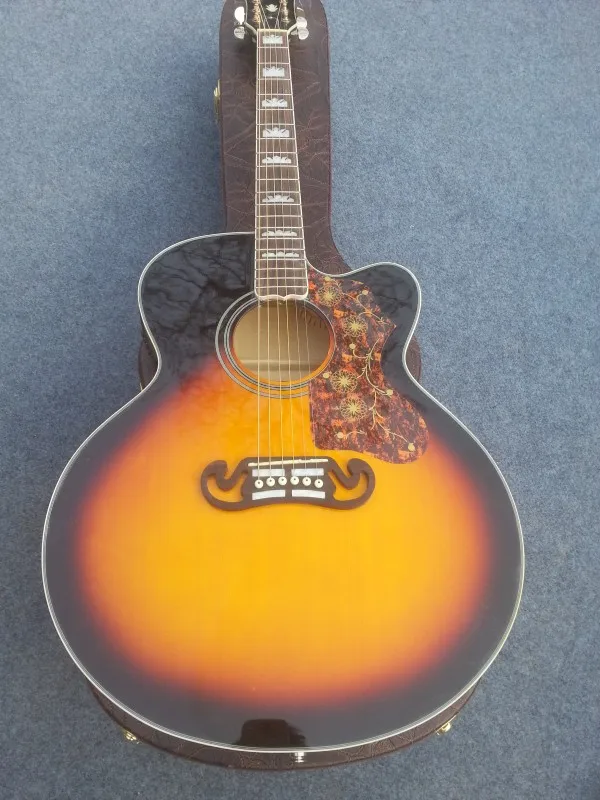 2016 New + Factory + Chibson single cut J200 acoustic guitar flame