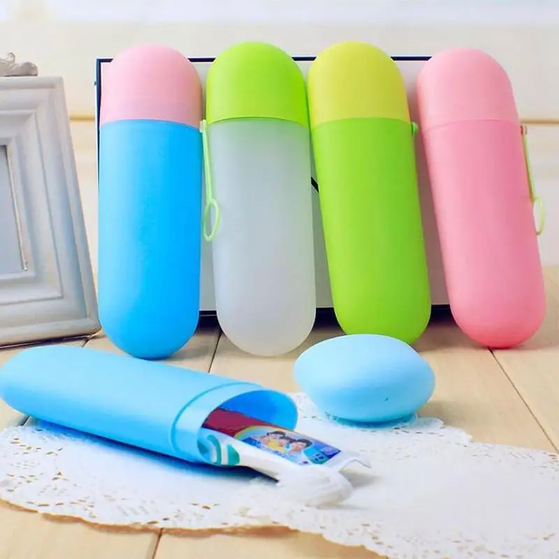 Portable Toothbrush Holder Case Candy Colors Travel Toothpaste Protect Box