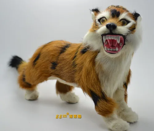 

28x18cm simulation tiger model toy polyethylene & furs handicraft,home decoration gift d0227