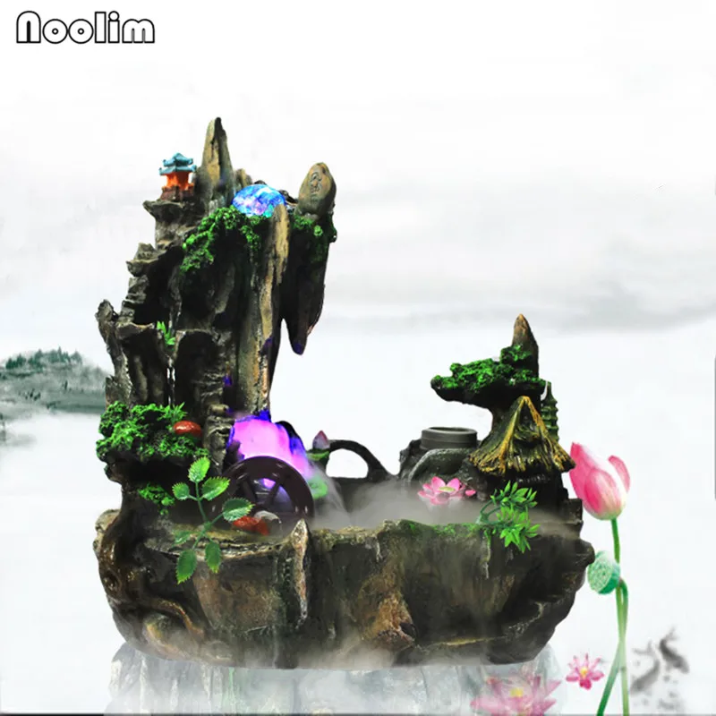 Rockery водный фонтан Lucky водные колеса ремесла бонсай фэн шуй украшения для дома и