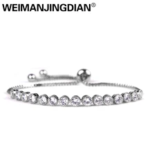 WEIMANJINGDIAN Классический круглый, Кубический Цирконий Кристалл Регулируемые браслеты Allure для женщин DHL/UPS заказ$150