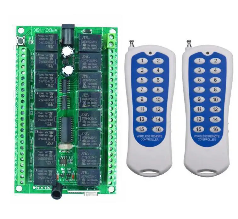 1000 м длинный диапазон DC12V 24 В 16CH радио управление Лер RF беспроводной переключатель системы дистанционного управления, 315/433 МГц,* Передатчик - Цвет: DC24V 2PCS REMOTE