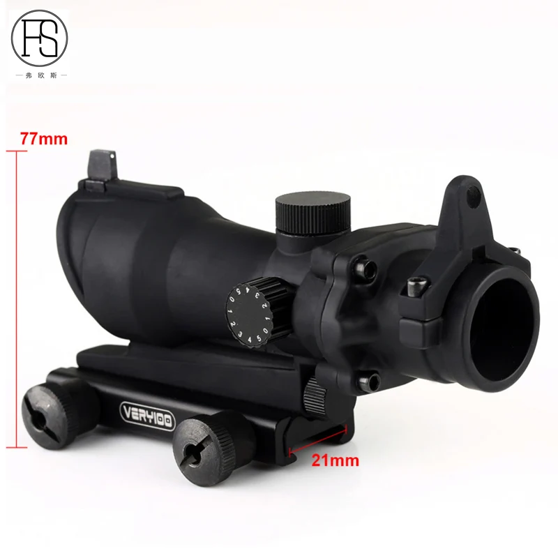 Caza-1x32-Tactical-VERY100-Iluminación-Red-Green-Dot-Sight-Rifle-Scope-Airsoft-20mm-Tejedor-de-Montaje