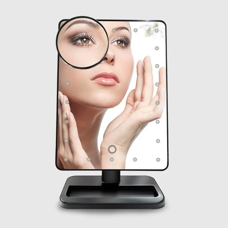 

BellyLady Portable Touch Sensor 22LEDs Fill Light HD Square Cosmetic Plane Mirror