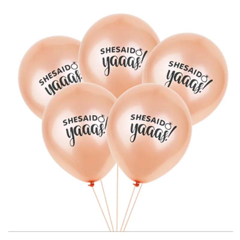 

She Said Yes Rose Gold Latex Balloon Bride To Be Party Just Married Wedding Ballons Team Bachelorette Party Decorations