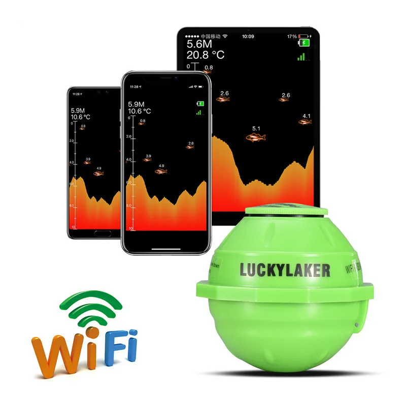 Русское меню! Lucky FF916 беспроводной локатор рыболокатор Wi Fi Fishfinder 45 M/135FT детектор