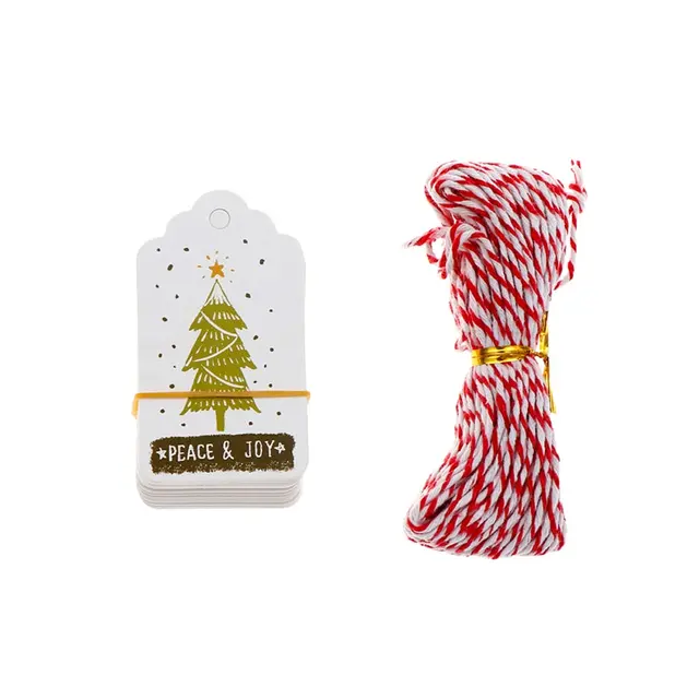 50Pcs DIY Hang Tag With Rope Christmas Party Labels Gift Christmas ...