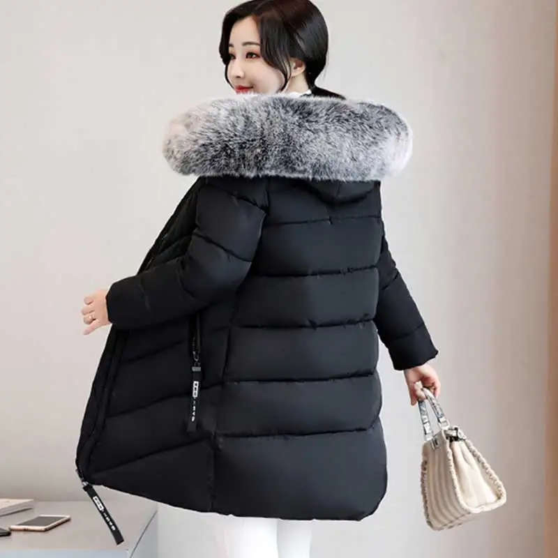Thicker Big Fur collar winter jacket women 2018 New Ukraine 6XL Plus size womens down jackets Hooded Long Coat Female Parkas 274