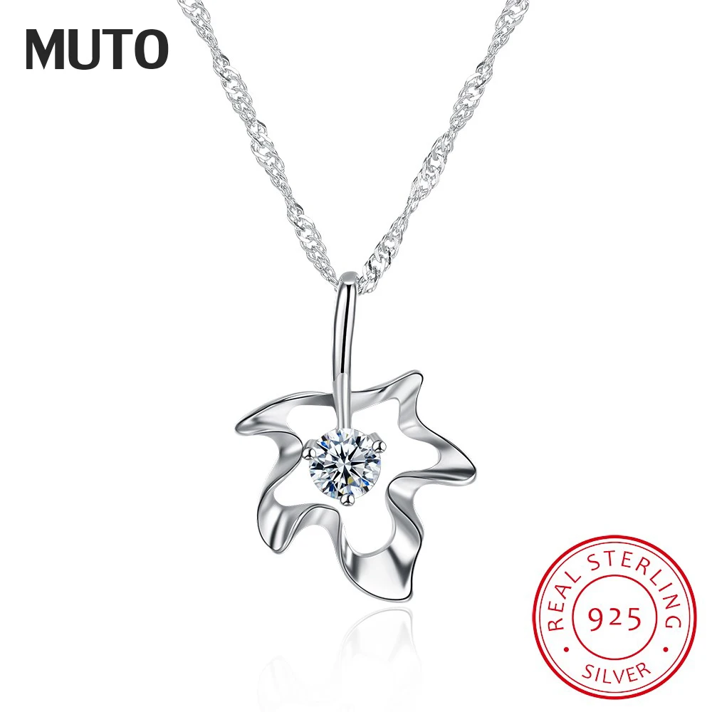 MUTO Irregular Shape 925 Sterling Silver 40+5CM Pendants &amp Necklaces Women Sterling-Silver-Jewelry SVXL7038 | Украшения и