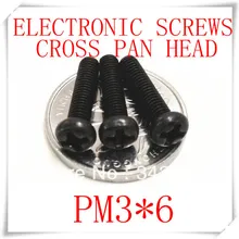 Высокое Качество Головкой Phillips Стали С Черным PM3* 6 Крепежный Винт(1000 шт./лот) PM 3*6 ЭЛЕКТРОННЫЕ ВИНТЫ