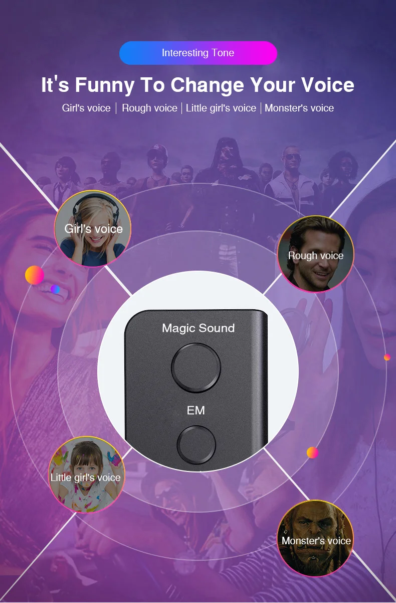 Earphones with Magic voice changer for Phone Live Show Stereo Earphone with Microphone 3.5mm Jack with Sound card voice change (4)