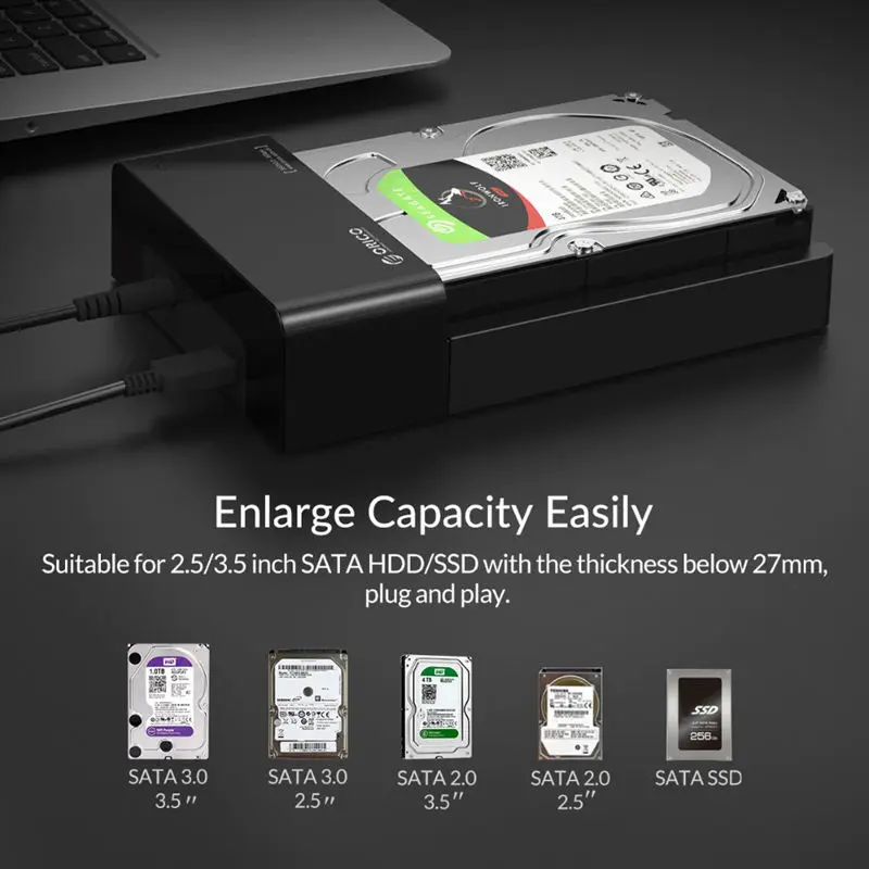 Orico 6518C3-G2-Bk 3,5 дюймовый жесткий диск Док-станция 10 Гбит/с Sata для Usb 3,1 Gen2 type-C Hdd корпус 12V адаптер питания Поддержка ТБ Ma