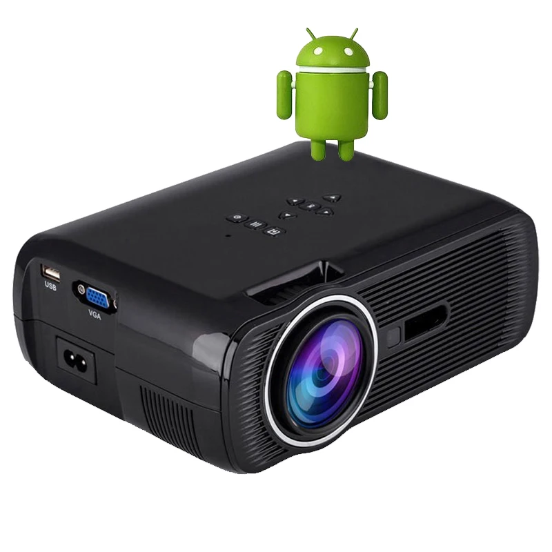 OLEY Android 44 LED mini Projector Home Theater 1800Lumen HD LCD Video Wifi TV Projector HDMI Proyector Connect to Laptop