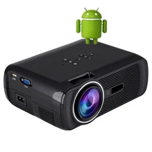 WZATCO Android 4.4 LED mini Projector Home Theater 1800Lumen HD LCD Video Wifi TV Projector HDMI Proyector Connect to Laptop