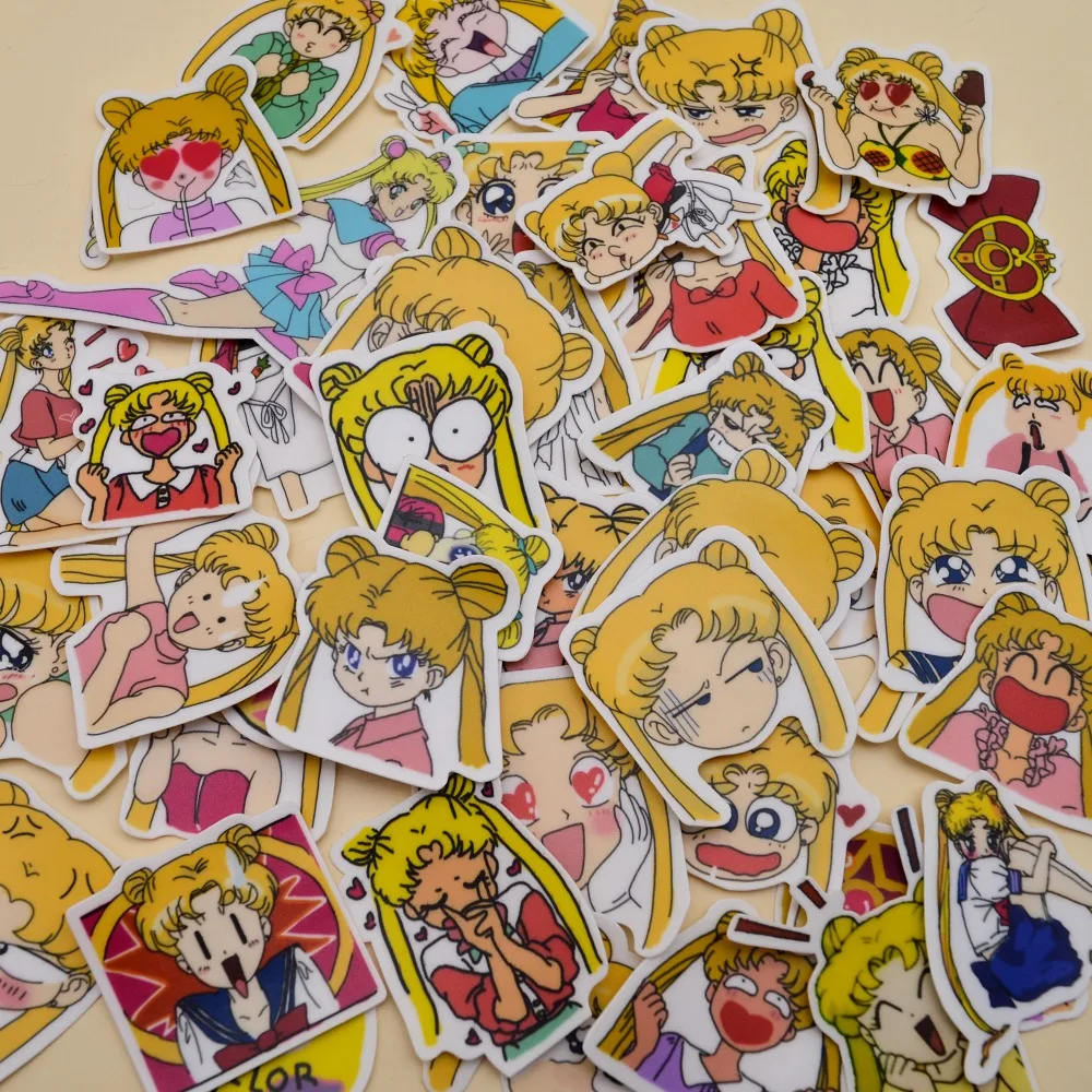 38 шт. самодельные милые японские наклейки Sailor Moon Girl Series 3 декоративные Стикеры для