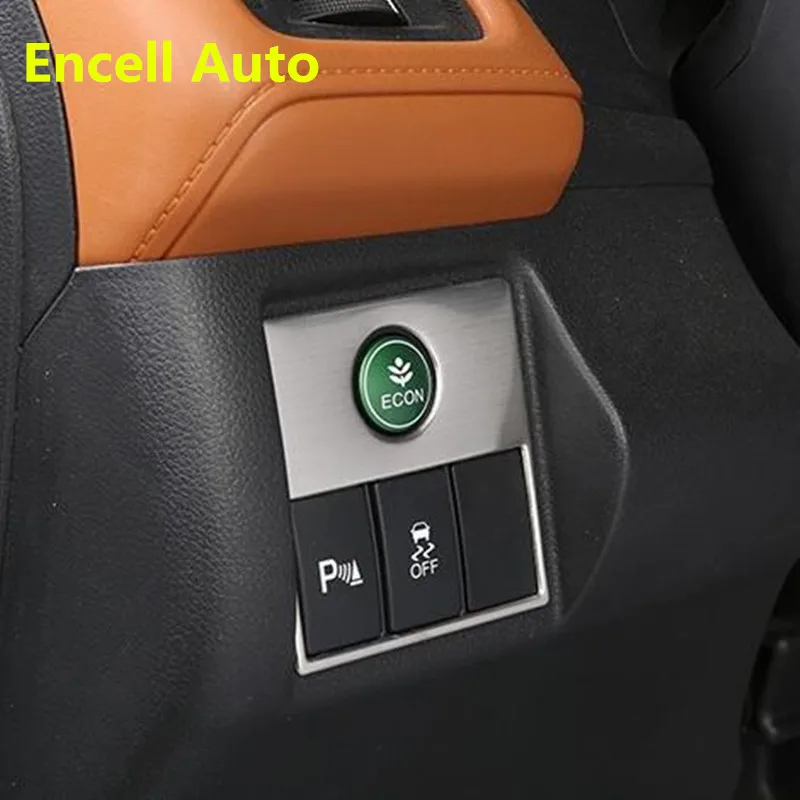 

New Stainless Steel Energy Saving Switch Decoration Sticker Econ Switch Panel Cover Trim Fit For Honda HRV HR-V 2014 2015 2016