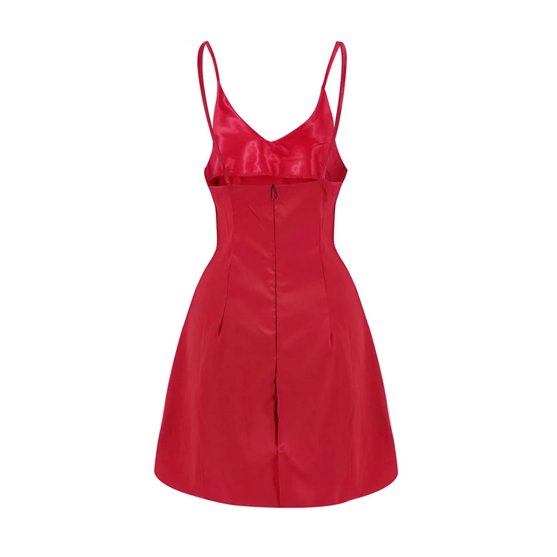 Forefair Mini Dress Sexy Club Wear Spaghetti Strap  (3)