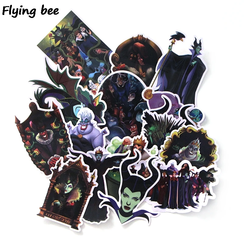 Flyingbee 17 шт. Maleficent Граффити стикер s для детей DIY багаж ноутбук скейтборд Автомобиль Велосипед телефон водонепроницаемый стикер X0134