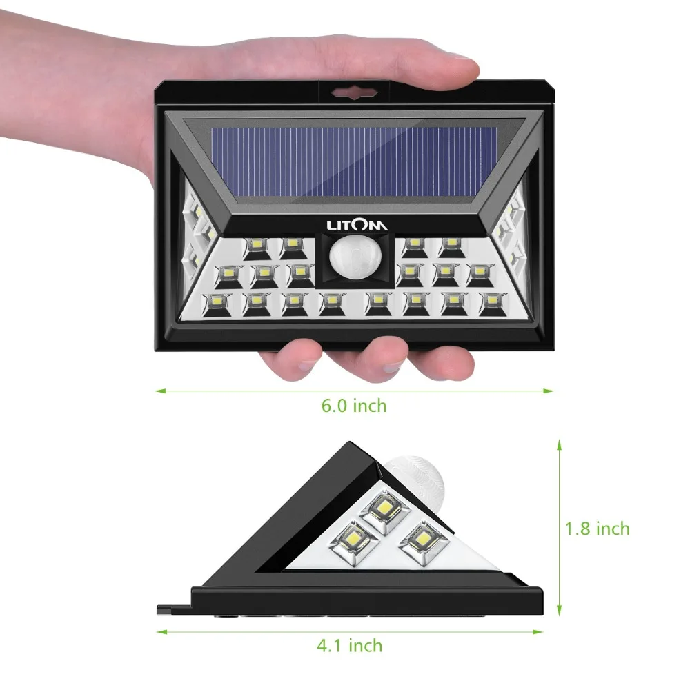LITOM SUPER BRIGHT LED Solar Powered Lights Lamp Outdoor Wireless Motion Sensor Lighting  (5)
