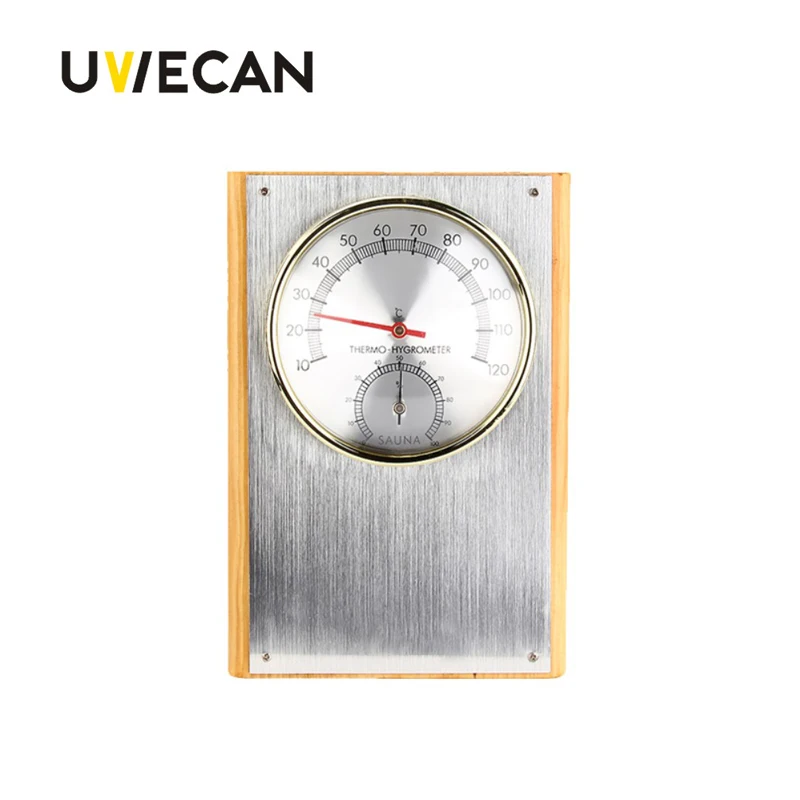 Sauna Thermometer Hygrometer Vertical in Stainless Steel Mini