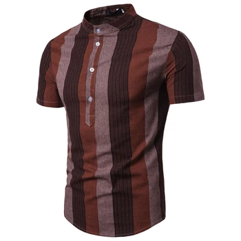 

Loldeal Men's Cotton Casual Striped Casual Slim Fit Slim Fit Shirt