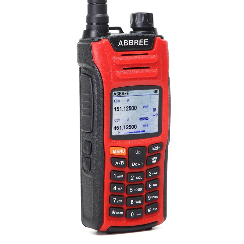 ABBREE AR-F6 6 полос двухканальные рации двойной дисплей 999CH VOX DTMF SOS сканирование секундомер функциональный ЖК-дисплей цветной дисплей+ USB кабель