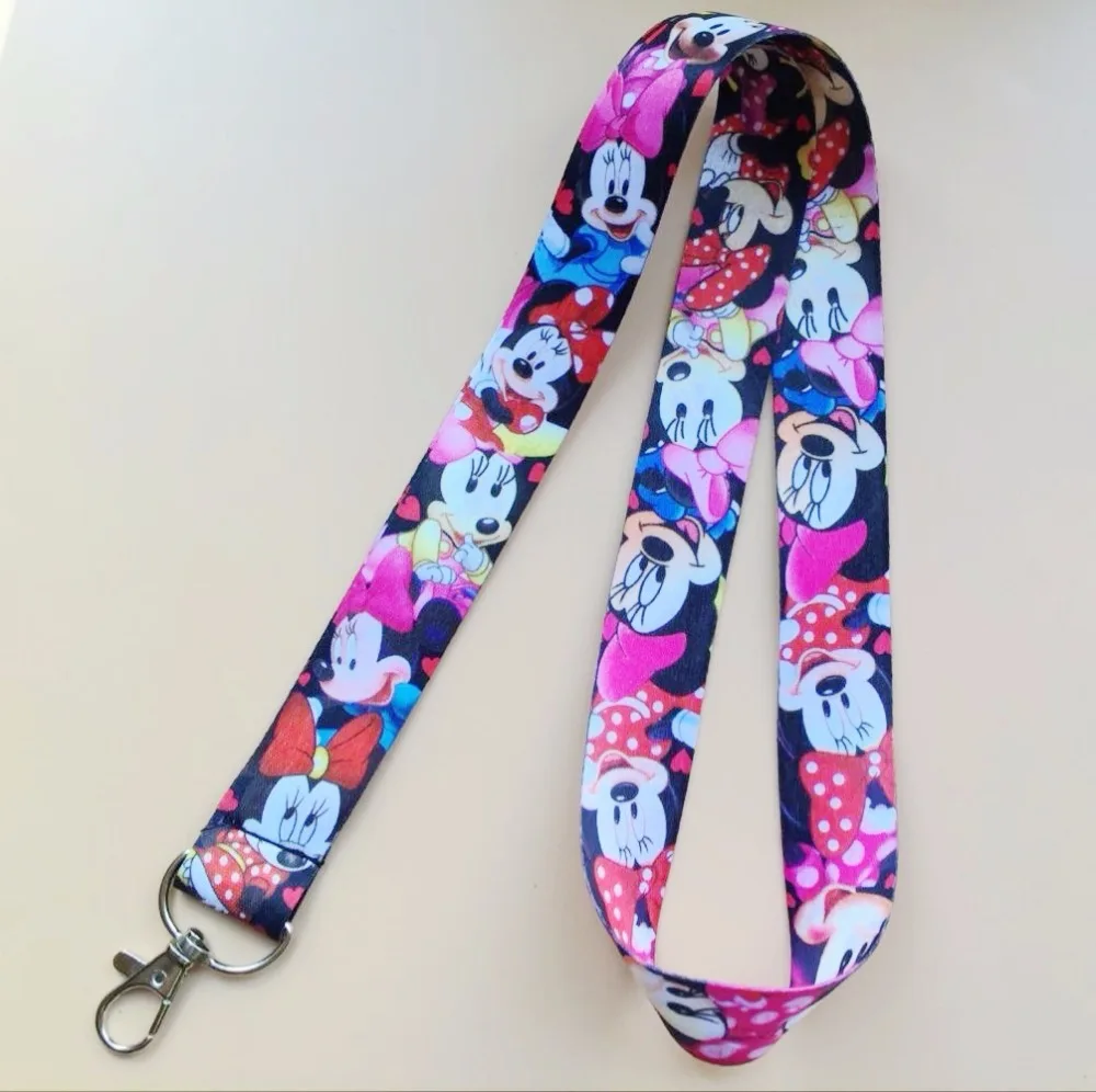 

1 Pcs popular Minnie Cartoon Neck Straps Lanyards Mobile Phone,ID Card,Key