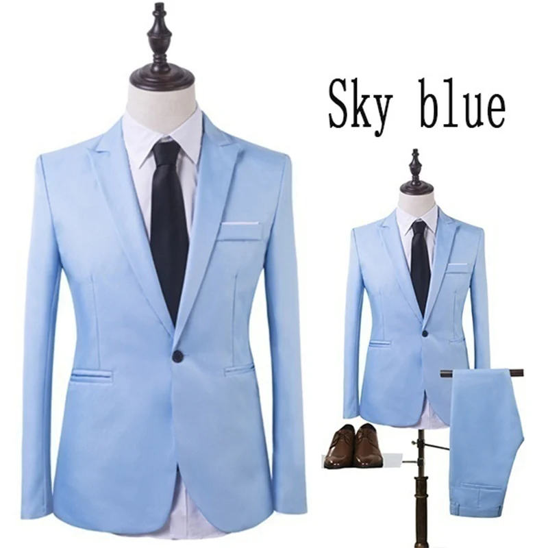 ZOGAA عالية الجودة 2019 الرجال الأزياء ضئيلة الدعاوى الرجال الأعمال عارضة وصيف 2 قطعة الزفاف دعوى سترة السراويل السراويل مجموعات