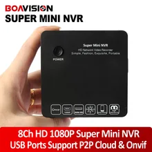 8-КАНАЛЬНЫЙ Главная Безопасность Mini Onvif NVR Портативный HD 1080 P/720 P P2P Сетевой Видеорегистратор Поддержка 15 Языков P2P Облако Телефон Просмотреть