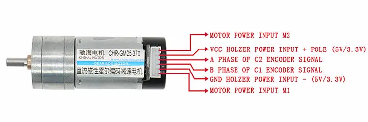 Chihai двигатель CHR-GM25-370-ABHL постоянного тока магнитный кодер мотор-редуктор 6,0 в 12,0 в 24,0 в защитный чехол для ремня