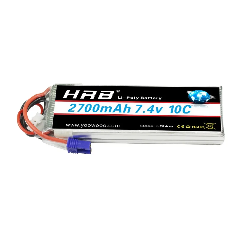 HRB Lipo 2S Hubsan H501S 4x батарея 7,4 V 2700mah 10C MAX 20C EC2 аккумуляторная батарея для вертолета