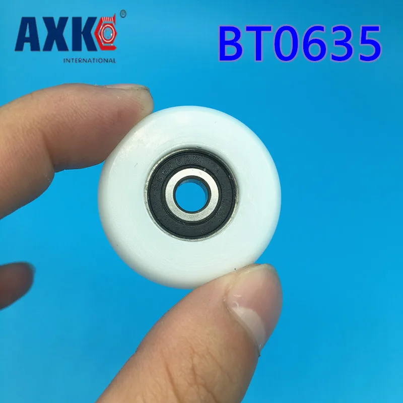 BT0635 SBT0635 626 2RS S626RS 626 Nylon wheel hanging / ball bearing with pulley wheel for doors and windows 6*35*11 MM