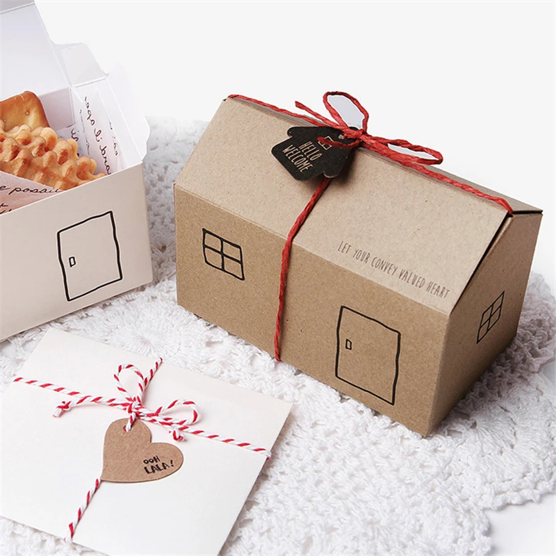 LBSISI Life 50 шт./партия, Рождественская складная коробка, маленький домик, упаковка, подарочные картонные коробки, 11,4*6,5*6 см