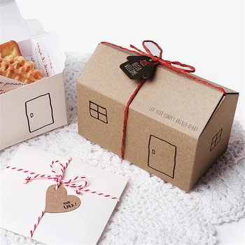 

LBSISI Life 50Pcs/Lot Christmas Eve Folding Box Small House Packaging Peace Gift Boxes Carton 11.4*6.5*6cm