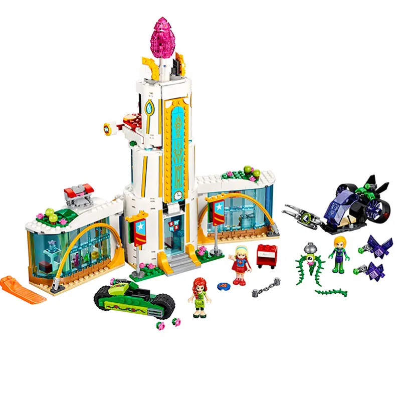 

Bela 10618 719Pcs DC Super Hero Girl School Poison Ivy mini-doll Building Block Bricks Compatible Bela Super Heroes