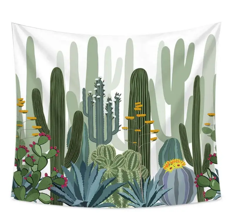 Cactus tapestry wall hanging home decor printing tablecloth bed sheet beach towel for party wedding decoration background - Цвет: 7