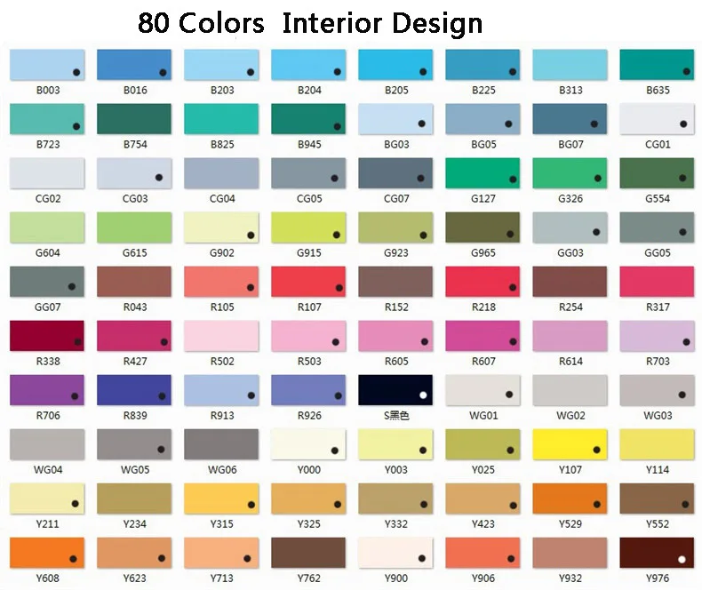 STA 6801 маркеры для набросков и рисунков 80 цветов художник манга двойной наконечник рисования Профессиональный Маркер Набор для рисования дизайн иллюстрация - Цвет: 80 interior colors