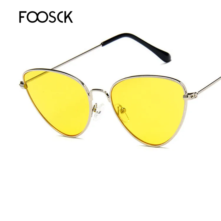 FOOSCK брендовые дизайнерские классические квадратные солнцезащитные очки для мужчин и женщин, очки для вождения, мужские женские UV400 - Цвет линз: C3Yellow
