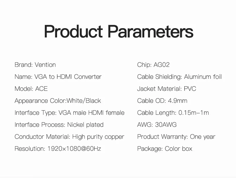 Vention преобразователь из VGA в HDMI кабель аналоговый AV в цифровой конвертер адаптер с аудио 1080P для ПК ноутбук к HDTV проектор горячая распродажа