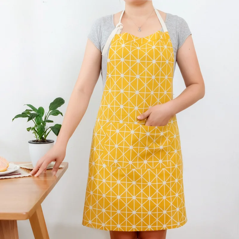 Nordic Cotton Linen Women Aprons Kitchen Restaurant Cooking Waist