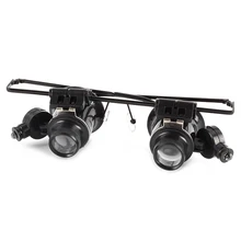 Jeweler Magnifying Glasses 20X Glasses Type Watch Repair Magnifier LED Light 2017 Hot