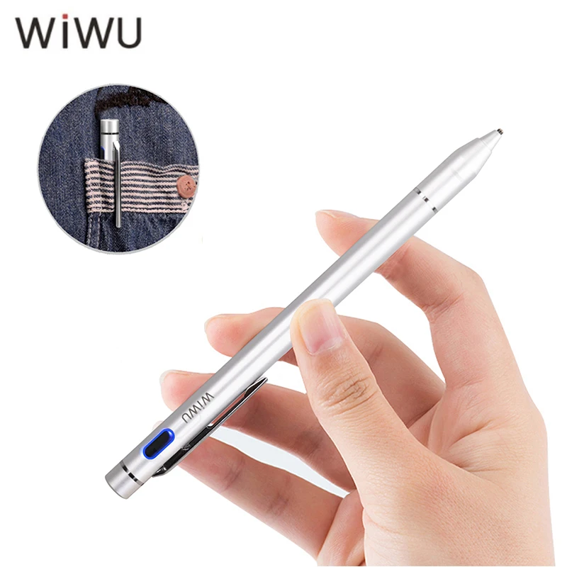 

WIWU New Active Stylus Pen Universal Screen Pen Tablet Capacitive Touch Screen Pen Stylus with USB Charging for ipad/iphone/Sums