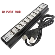 10 USB 2,0 концентратор высокая скорость с США/Система электроснабжения ЕС адаптер привода 500 г Жесткий компьютер периферийные устройства для ПК ноутбук