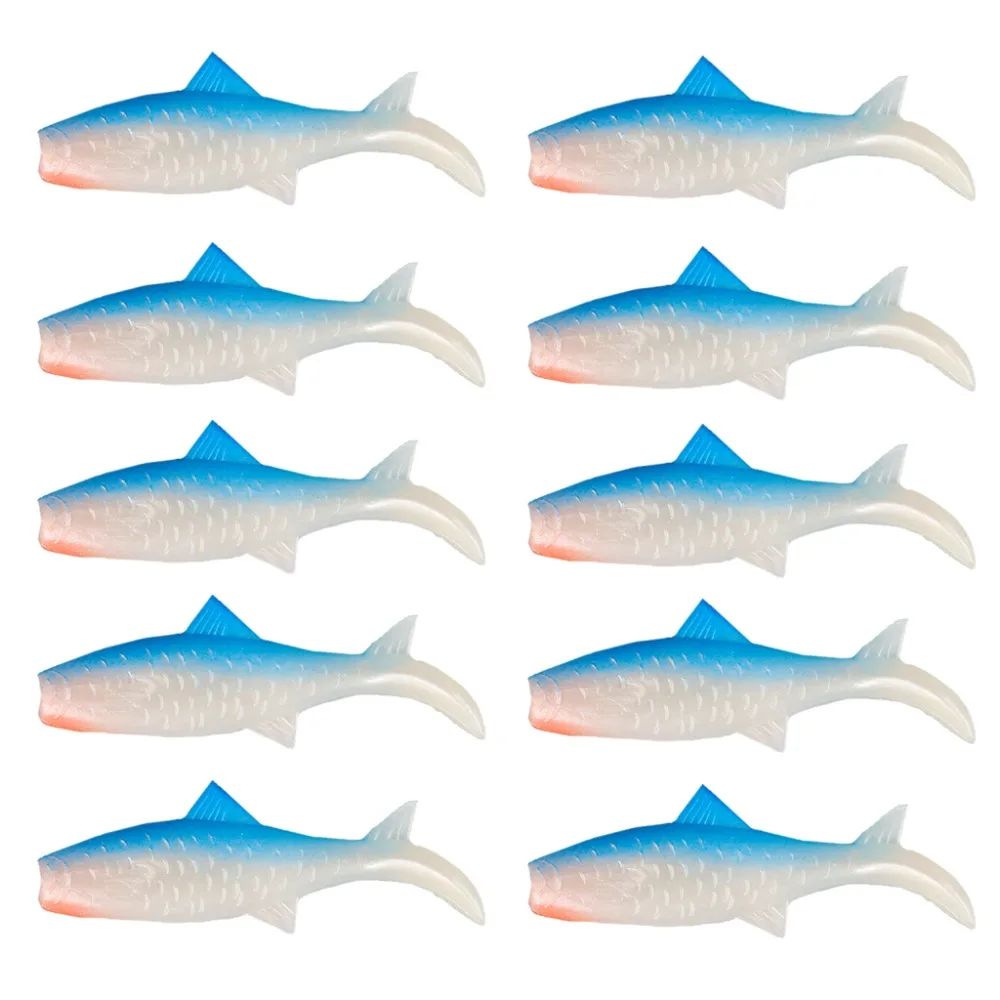 

Wholesale Cheapest  10Pcs /Lot  6CM/ 2.36"  Artificial Lures  Blue Fish Swimbaits Plastic Lure Pasca Fishing Lures Tackle