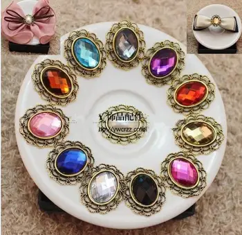 

100pcs/lot 30*25MM metal buttons pearl rhinestone button wedding invitation embellishments scrapbooking DIY accessory