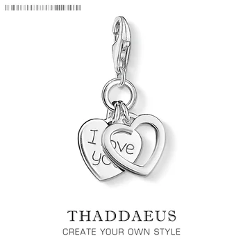 

Fashion Jewelry Women Gift 925 Sterling Silver "I Love You" Romantic Hearts Charm Fit Bracelet Choker Chain Necklaces Pendants