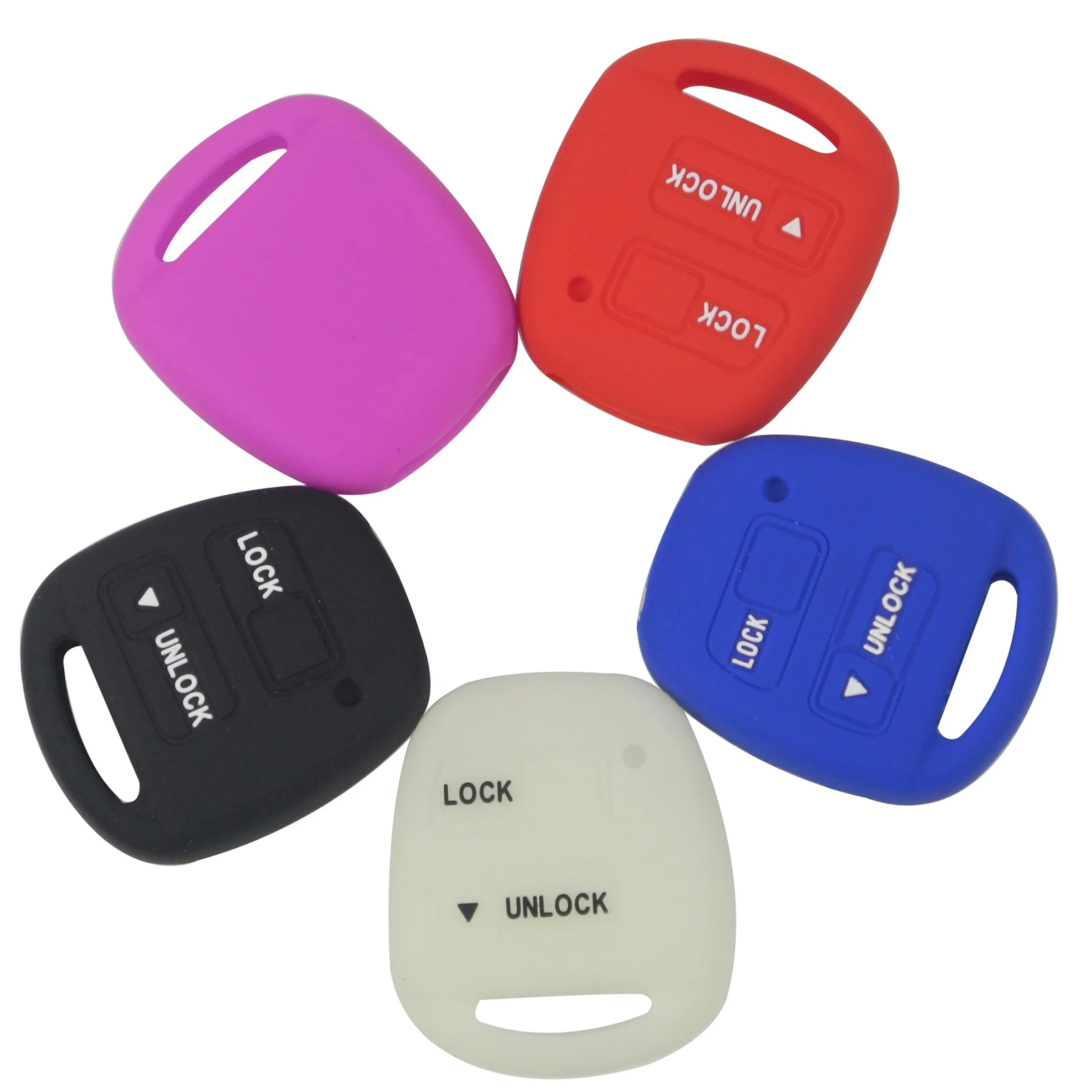 Keyforkess Set di Cover in Silicone per Toyota 4Runner Corolla RAV4 Camry per Lexus RX LS GX SC 2BTN custodia per chiave remota luminosa opzionale - HTB1VP3VejnD8KJjSspbq6zbEXXaV