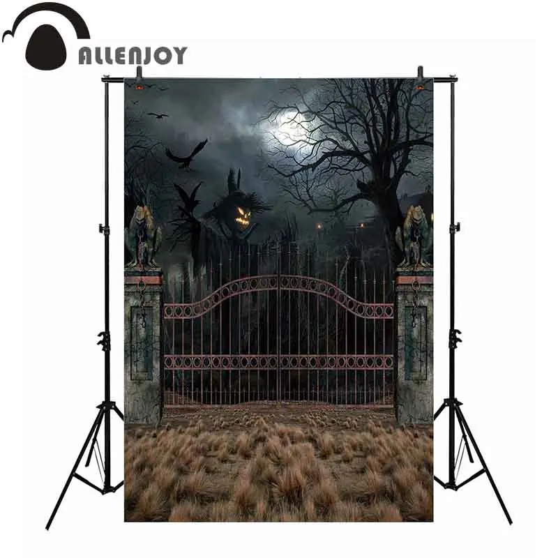 Allenjoy Хэллоуин ворота фон для фотостудии летучая мышь пугало ночной фотосъемки