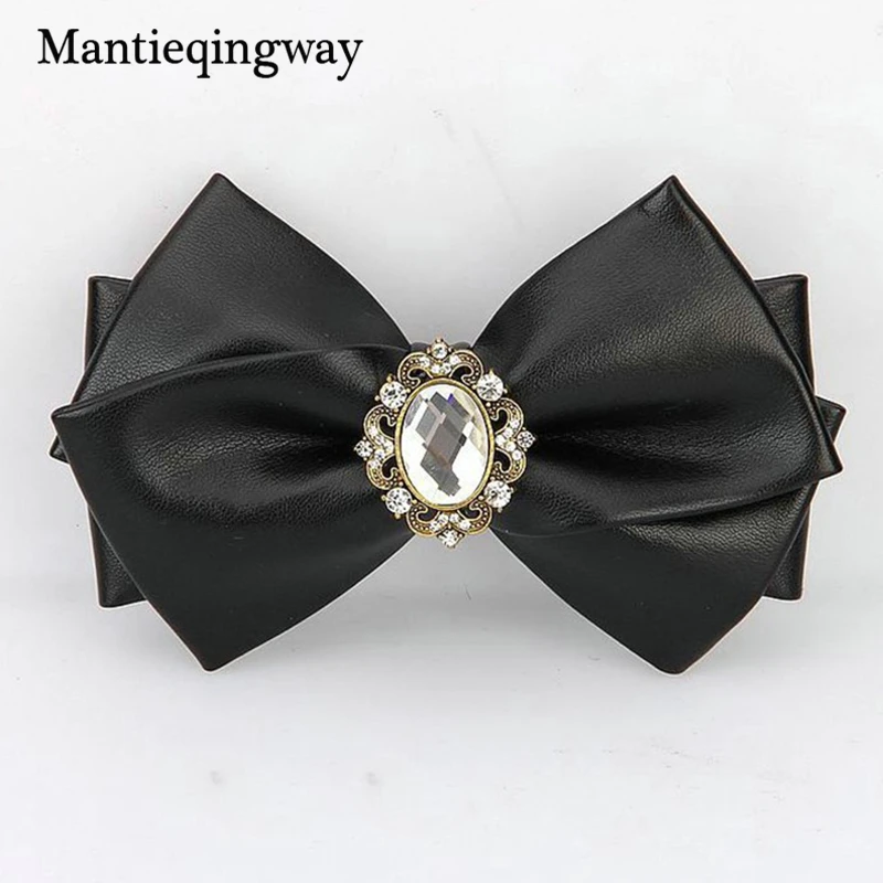 Бренд mantieqingway Мужская PU бабочкой сплошной полиэстер Bowties для Свадебная вечеринка Костюмы Gravatas Бизнес галстуки черный галстук-бабочку